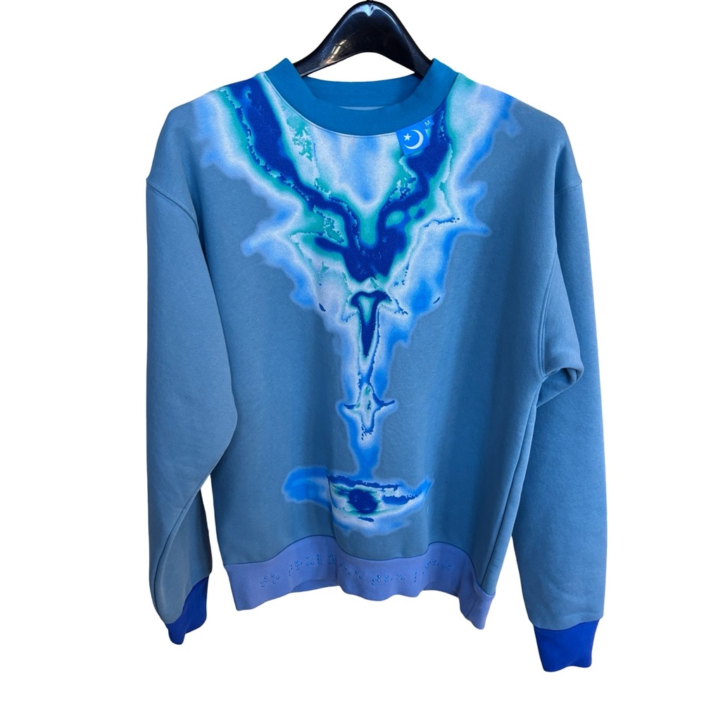 Humane Blanks Blue Graphic Men's Sweatshirt Sz M